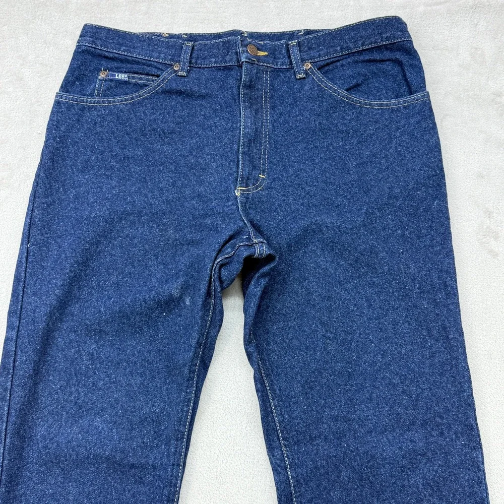 Vintage Lee Regular Fit Jeans Mens 36x32 Blue Straight Leg Denim Made in USA